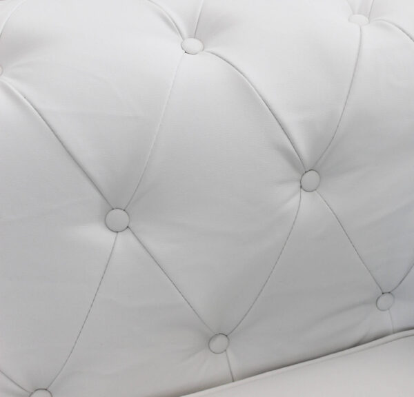 DIVANO 3 POSTI CHESTERFIELD IN ECOPELLE BIANCO - immagine 2