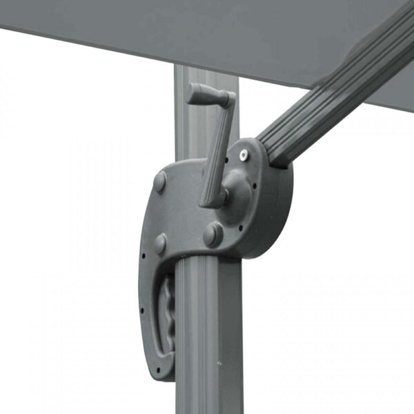 OMBRELLONE NETTUNO LUX NERO P/L 3 X 3 TELO GRIGIO CHIARO