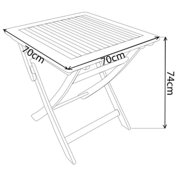 TAVOLINO PIEGHEVOLE 70 X 70 - immagine 2