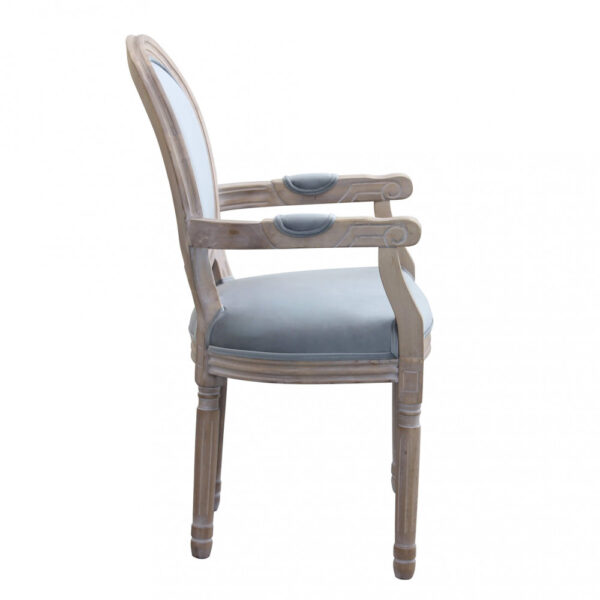 POLTRONA CONSTANCE IN VELLUTO GRIGIO - immagine 2