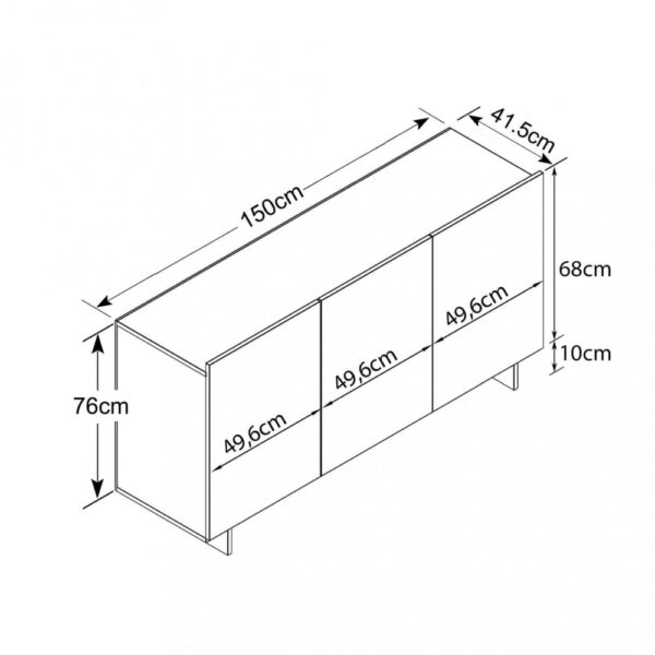 CREDENZA CARLILE BIANCO E ROVERE CHIARO - immagine 4