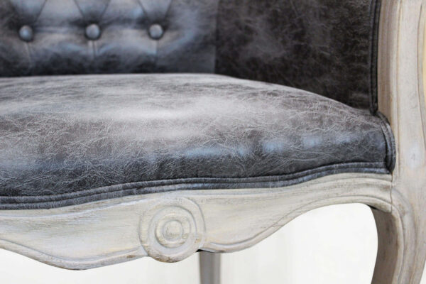 POLTRONA COREEN IN ECOPELLE VINTAGE GRIGIO - immagine 5