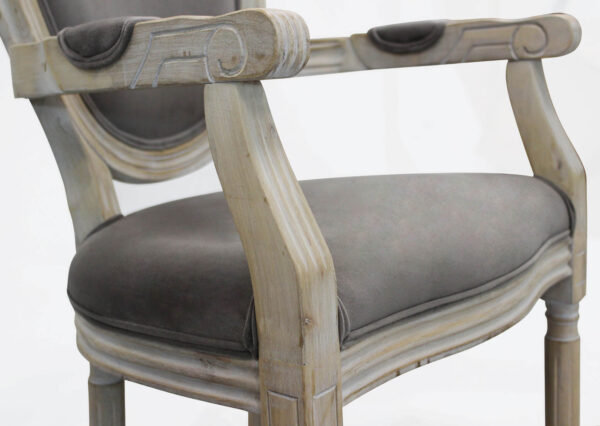 POLTRONA CONSTANCE IN VELLUTO TAUPE - immagine 6