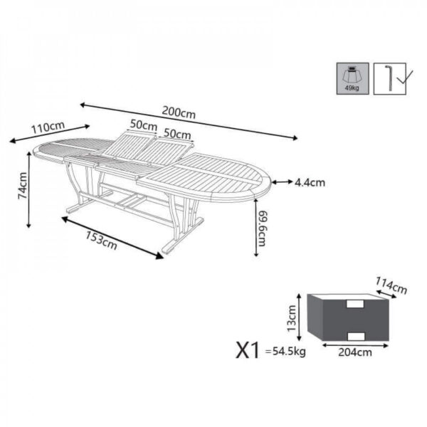 TAVOLO LEONARDO 200/300 X 110 DOUBLE - immagine 3