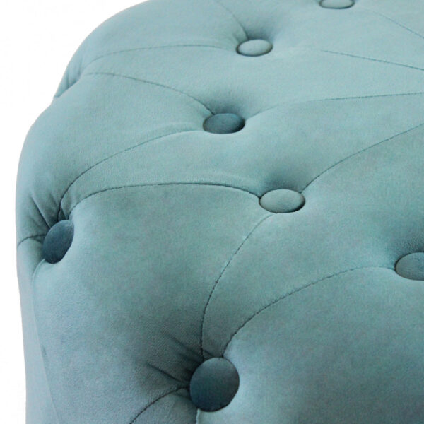 POUF ROTONDO IN VELLUTO VERDE - immagine 2