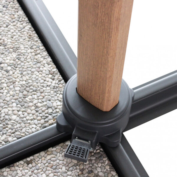 OMBRELLONE MENDEL MARRONE EFFETTO LEGNO P/L 3 X 3 TAUPE - immagine 4