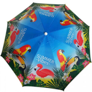 OMBRELLONE SPIAGGIA POLIESTERE UV 200/32 DECORO ANGURIA E FENICOTTERO