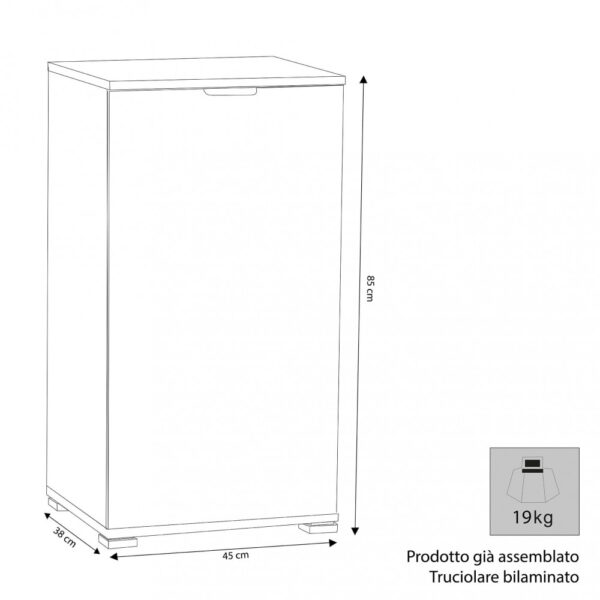 MOBILETTO 1 ANTA TINTA NOCE - immagine 2