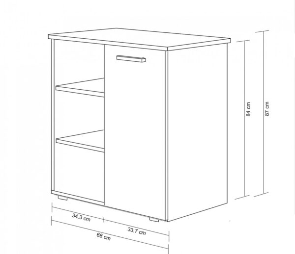 MOBILETTO 1 ANTA E 3 MENSOLE MARK BIANCO E ROVERE CHIARO - immagine 2