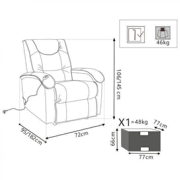 POLTRONA RELAX ELETTRICA RECLINABILE - immagine 4