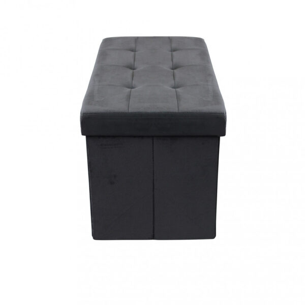POUF CONTENITORE RETTANGOLARE IN VELLUTO NERO - immagine 3
