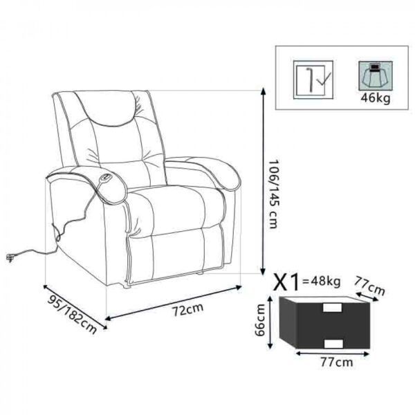 POLTRONA RELAX ELETTRICA RECLINABILE - immagine 2
