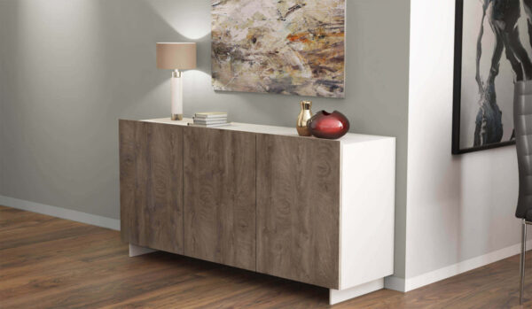 CREDENZA CARLILE BIANCO E ROVERE CHIARO - immagine 2