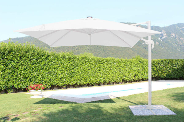 OMBRELLONE CON LED 3 X 4 PITAGORA BIANCO TELO BIANCO