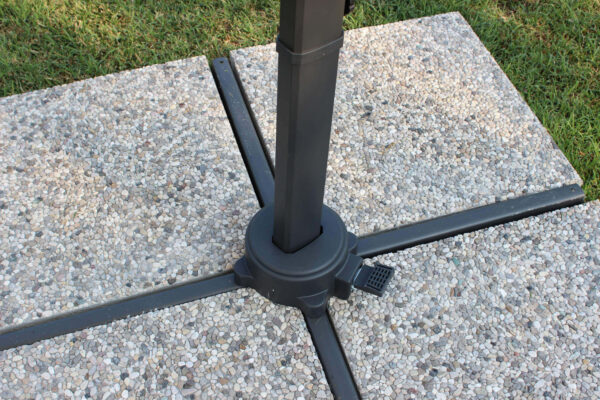 OMBRELLONE NEWTON NERO P/L 3 X 3 TELO GRIGIO - immagine 5