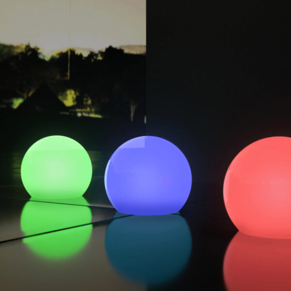 SFERA LUMINOSA GEMINI Ø 70 CON LED MULTICOLOR E BATTERIA SOLARE - immagine 4
