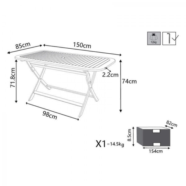 TAVOLO PIEGHEVOLE 150 X 80 - immagine 7
