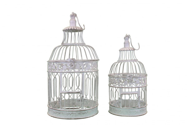 SET DI 2 GABBIE CLAIRE ROTONDE BIANCO ANTICO