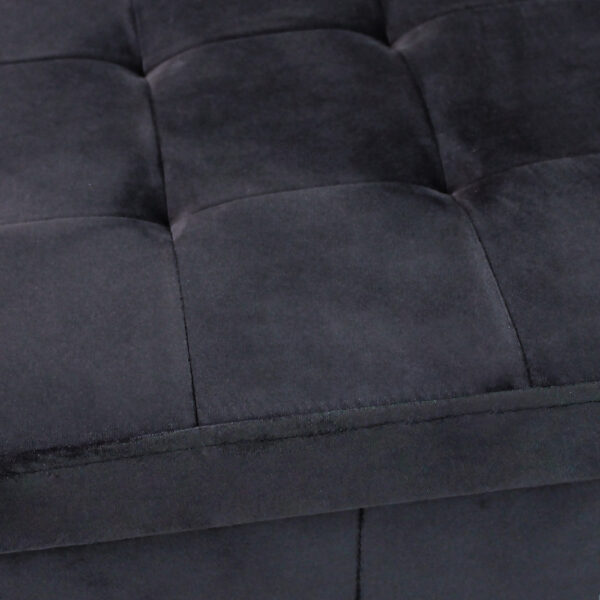 POUF CONTENITORE QUADRATO IN VELLUTO NERO - immagine 5
