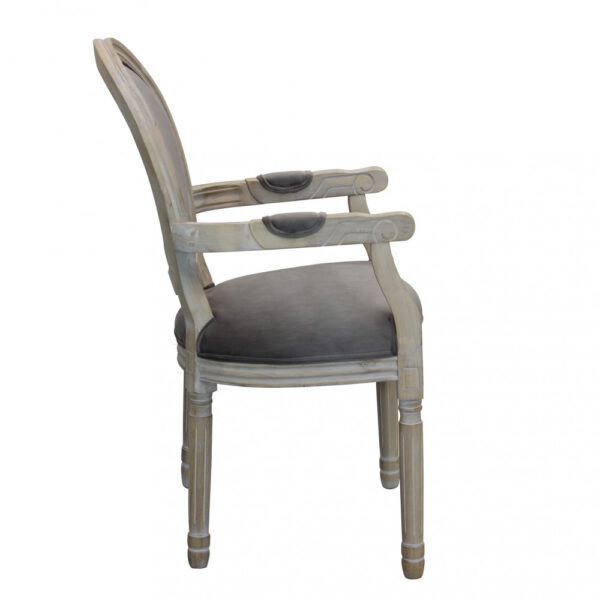 POLTRONA CONSTANCE IN VELLUTO TAUPE - immagine 2