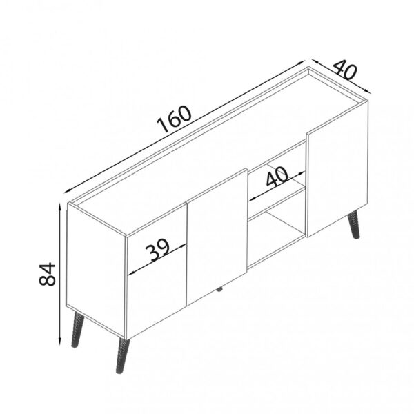 MOBILE 3 ANTE E 2 MENSOLE ROVERE - immagine 3