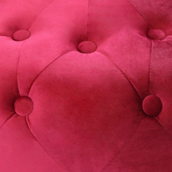 POUF ROTONDO IN VELLUTO BORDEAUX - immagine 2