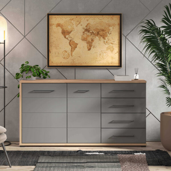 11011467 MOBILE LISABON ROVERE ARTIGIANO E GRIGIO GRAFITE - immagine 5