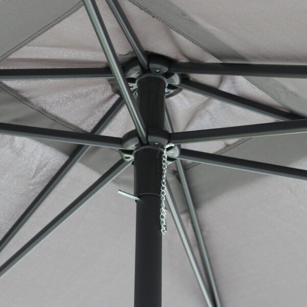 OMBRELLONE NICE NERO P/C 2 X 2 TELO GRIGIO - immagine 2