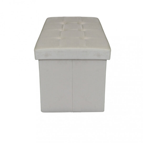 POUF CONTENITORE RETTANGOLARE IN VELLUTO BEIG - immagine 3