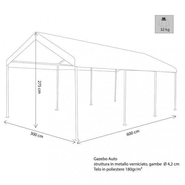 GAZEBO AUTO 3 X 6 - immagine 3