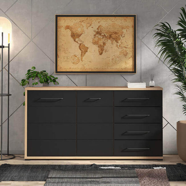11011472 MOBILE LUSITANIA ROVERE ARTIGIANO E NERO - immagine 5