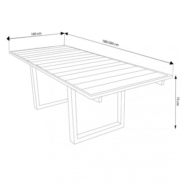 TAVOLO PARKER 180/260 X 100 - immagine 2