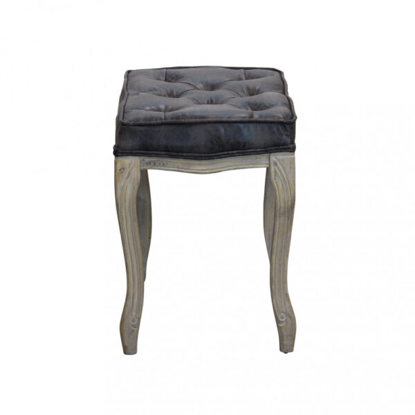 SGABELLO MARLY IN ECOPELLE VINTAGE GRIGIO - immagine 2