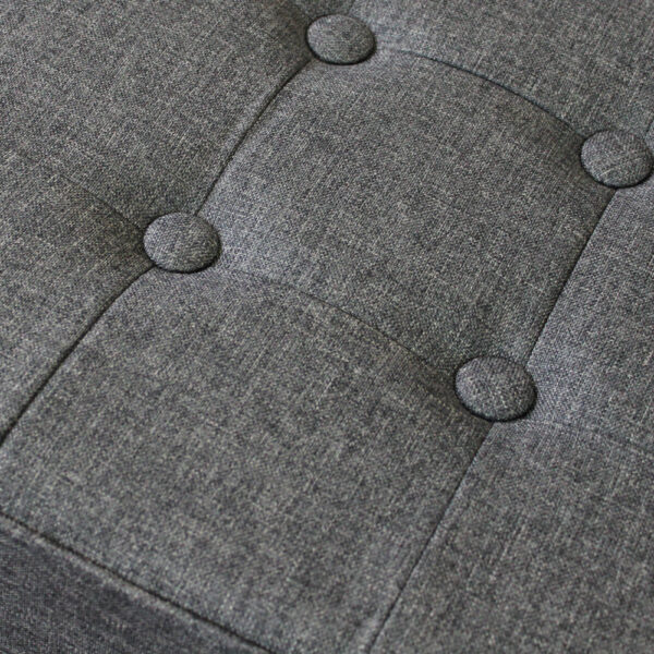 POUF CONTENITORE QUADRATO IN STOFFA GRIGIO SCURO - immagine 5