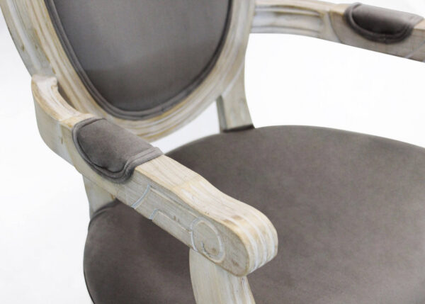 POLTRONA CONSTANCE IN VELLUTO TAUPE - immagine 5