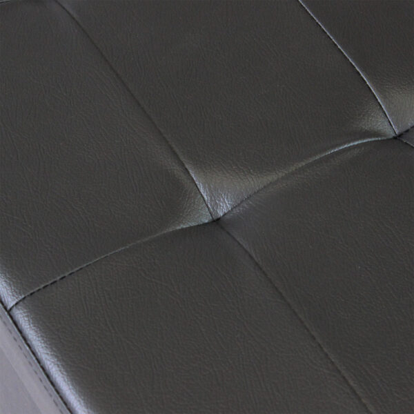 POUF CONTENITORE RETTANGOLARE IN ECOPELLE NERO - immagine 4