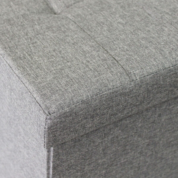 POUF CONTENITORE RETTANGOLARE IN STOFFA GRIGIO - immagine 4