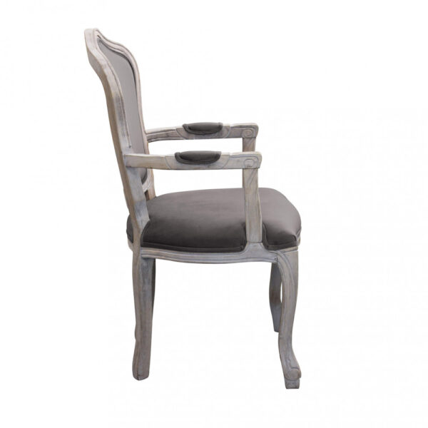 POLTRONA CHARLENE IN VELLUTO TAUPE - immagine 2
