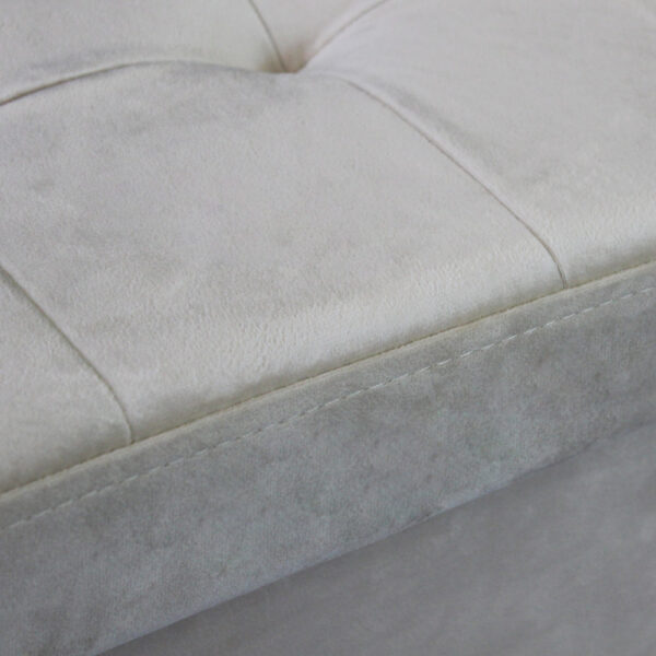 POUF CONTENITORE QUADRATO IN VELLUTO BEIGE - immagine 5