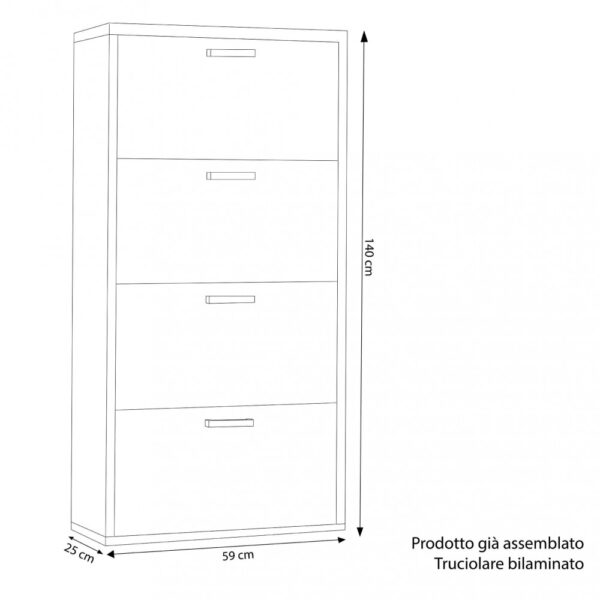 SCARPIERA MOLLY 4 ANTE A RIBALTA OLMO CHIARO - immagine 4
