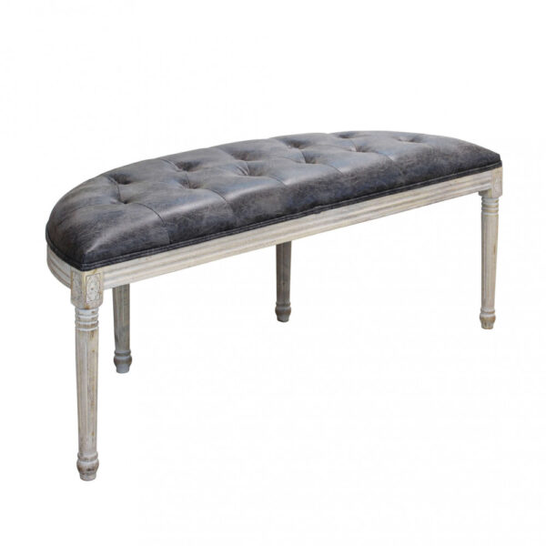 PANCA MARGI IN IN ECOPELLE VINTAGE GRIGIO - immagine 3