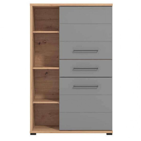 11011465 VETRINA LISABON ROVERE ARTIGIANO E GRIGIO GRAFITE
