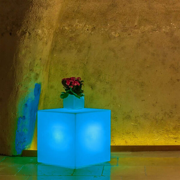 CUBO 40 X 40 X 40 LUMINOSO INDUS CON LED MULTICOLOR E BATTERIA SOLARE - immagine 5