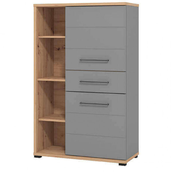 11011465 VETRINA LISABON ROVERE ARTIGIANO E GRIGIO GRAFITE - immagine 3