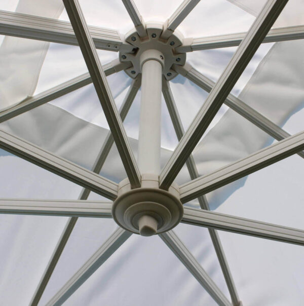 OMBRELLONE DOPPIO 3 X 3 ARCHIMEDE BIANCO TELO BIANCO - immagine 3