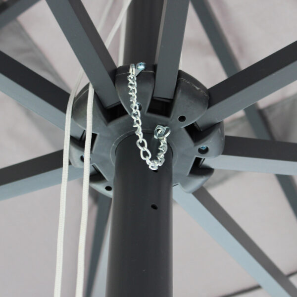 OMBRELLONE BRIAN P/C NERO 3 X 4 TELO GRIGIO - immagine 4