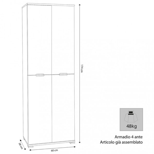 ARMADIO 4 ANTE NATURA - immagine 2