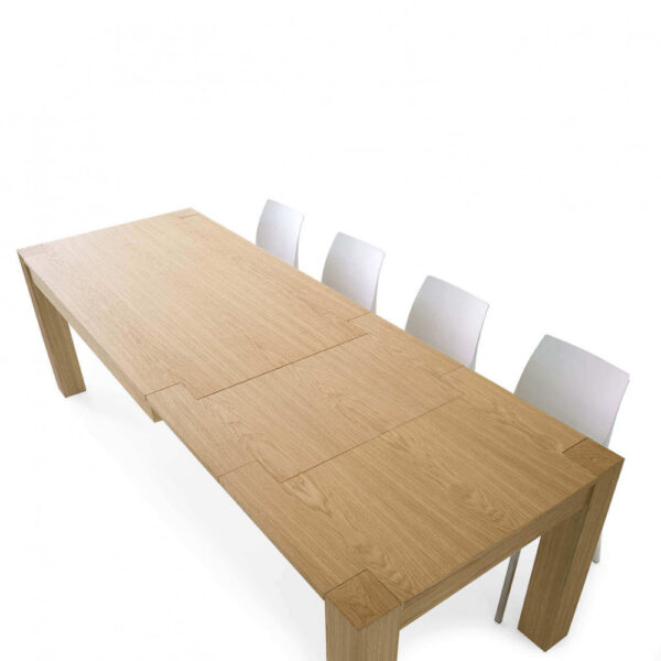 634 TAVOLO 90 X 180/230/280 ROVERE NATURALE SPAZZOLATO - immagine 2