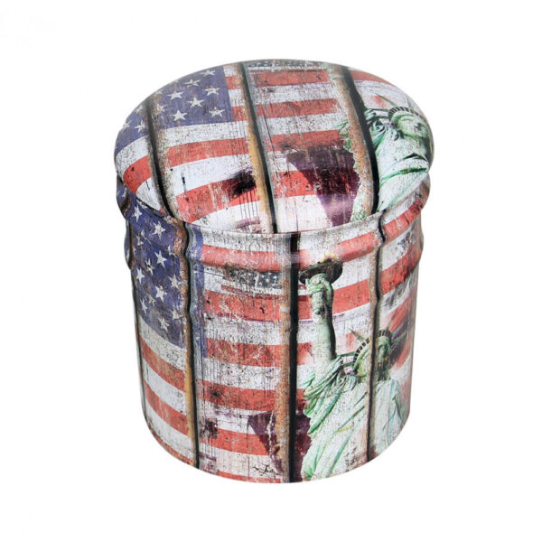 SET DI 2 POUF CONTENITORE TONDO USA - immagine 3