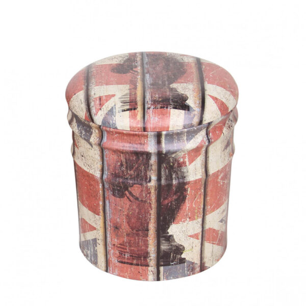 SET DI 2 POUF CONTENITORE TONDO PANNA E ROSSO - immagine 3